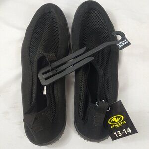 Athletic Works Beachwear Water Shoes Mesh Black Men's Size 13-14 NEW